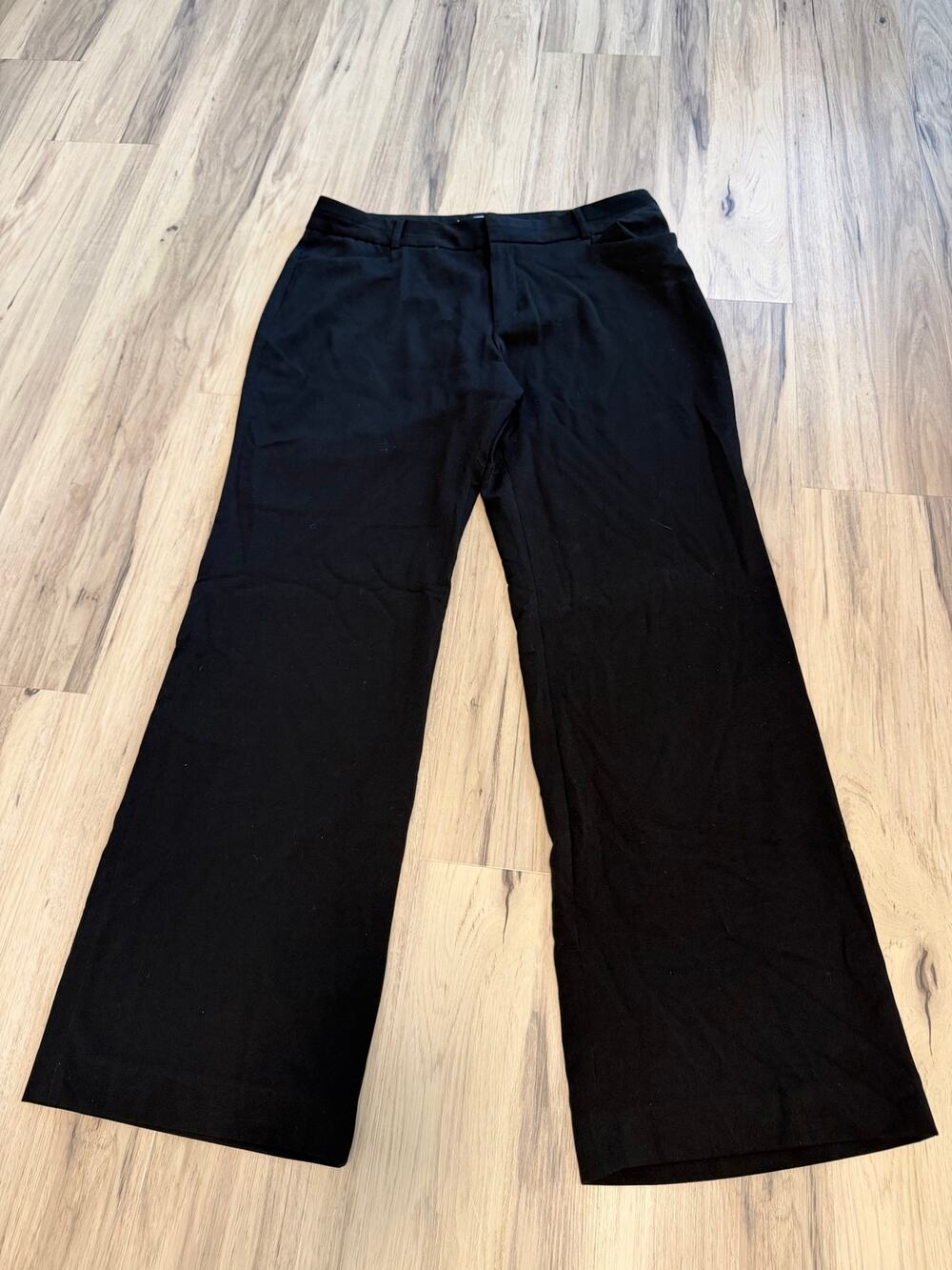 Women's Size 14 Michael Kors Black Dress Pants Wide Leg Button & Hook Closure
